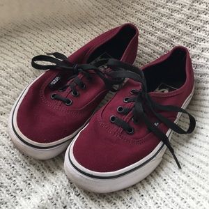 Maroon Vans Shoes - WORN ONCE!